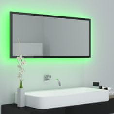 Vidaxl LED kopalniško ogledalo visok sijaj črno 100x8,5x37 cm