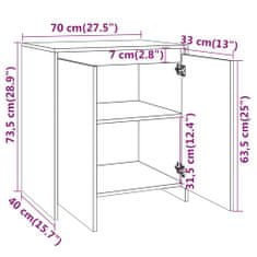 Vidaxl Komoda bela 70x40x73,5 cm iverna plošča