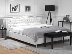 Beliani Bela usnjena postelja Chesterfield 180x200 cm METZ