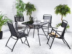 Beliani Komplet štirih vrtnih zložljivih stolov v črni barvi LIVO