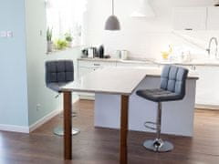 Beliani Komplet 2 sivih oblazinjenih barskih stolov MARION