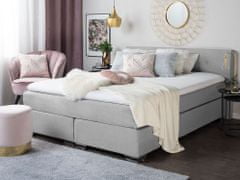 Beliani Kontinentalna postelja, CONSUL, svetlo siva, 160x200 cm