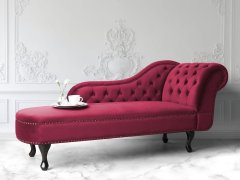 Beliani Udobna žametna torba Chesterfield bordo barve - originalna NIMES