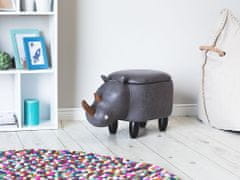 Beliani Temno siv stolček za nosoroge RHINO