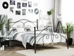 Beliani Kovinska postelja 140 x 200 cm črna DINARD