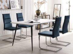 Beliani Komplet žametnih jedilnih stolov modre barve ROCKFORD