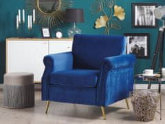 Beliani Žametni fotelj modre barve VIETAS