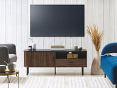Beliani TV omarica iz temnega lesa s črno barvo JOSE