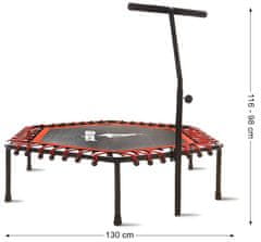 Aga FITNESS Trampolin 130 cm Rdeča + ročaj