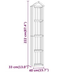 Vidaxl Vrtna lopa za orodje 40x33x222 cm impregnirana borovina