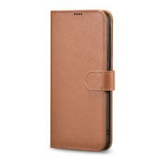 iCARER haitang leather wallet case usnjena torbica za samsung galaxy s22 wallet housing cover brown (aksm04bn)