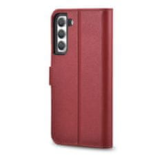 iCARER haitang leather wallet case usnjena torbica za samsung galaxy s22 wallet housing cover rdeča (aksm04rd)