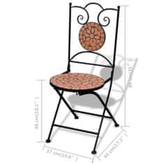 Vidaxl Zložljivi bistro stoli 2 kosa keramika terakota