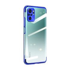 slomart prozoren barvni gel tpu galvaniziran okvir za xiaomi redmi note 10 5g / poco m3 pro moder