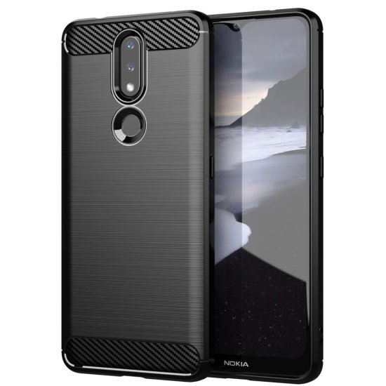 slomart tpu ovitek carbon case flexible cover za nokia 2.4 črn