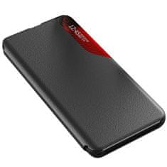 slomart eleganten etui eco leather view case s preklopnim pokrovom in funkcijo stojala za samsung galaxy s22 ultra črn