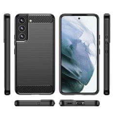 slomart carbon case fleksibilen tpu ovitek za samsung galaxy s22 + (s22 plus) črn