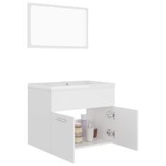 Vidaxl Komplet kopalniškega pohištva bele barve inženirski les
