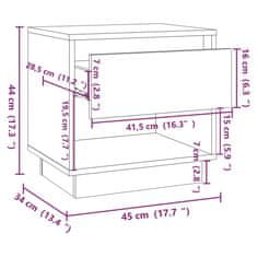 Vidaxl Nočna omarica 2 kosa črna 45x34x44 cm iverna plošča