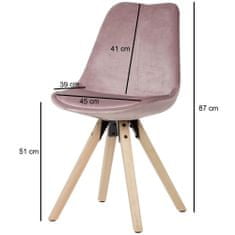 Bruxxi Jedilni stoli Ruby (SET 2 kosa), roza
