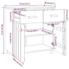 Vidaxl Komoda medeno rjava 79x40x80 cm trdna borovina