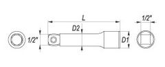 YATO  Podaljšek 1/2 "podaljšek 127 mm odstopajo