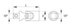 YATO  Podaljšek 1/2 "podaljšek 69 mm zgibno