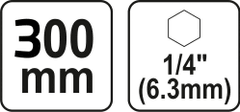 YATO  Ploščati nastavek za sveder 300mm