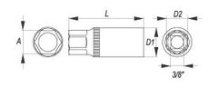 YATO  Podaljšek 3/8" 16 mm za sveče