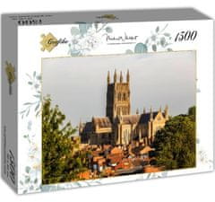 Grafika Puzzle Worcester Cathedral - pogled iz parka na kraljevi grad 1500 kosov