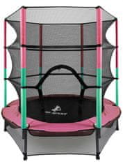 Aga Otroška trampolina 140 cm Pink/Dark Green + zaščitna mreža