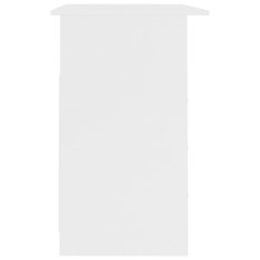 Vidaxl Pisalna miza s predali bela 110x50x76 cm iverna plošča