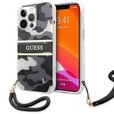 Guess GUHCP13XKCABBK iPhone 13 Pro Max 6,7" črn/črn trdi ovitek Camo Strap Collection