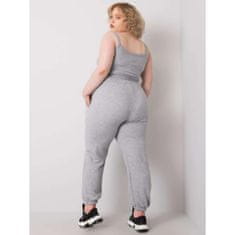 BASIC FEEL GOOD Ženske Plus velikost bombaž Sweatpants AINHOA Grey RV-DR-6331.86_366486 XL