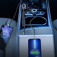 Joyroom 3in1 avto polnilec USB / USB-C 45W + kabel Lightning, črna
