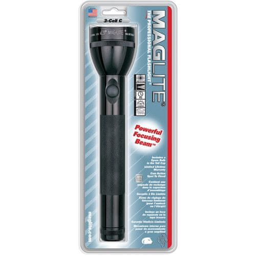 Maglite LED S3C016 baterijska svetilka, 3C vložki, črna