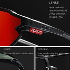 KDEAM Warren 02 kolesarska očala, Black / Red