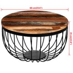 Vidaxl Klubska mizica iz trdnega predelanega lesa