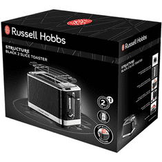 Russell Hobbs Structure opekač kruha za 2 rezini, črn