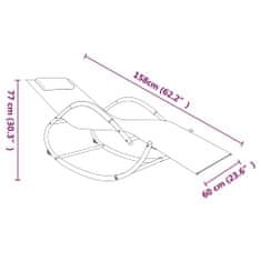 Vidaxl Gugalni ležalnik 2 kosa črno jeklo in tekstil