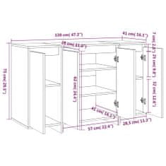 Vidaxl Komoda sonoma hrast 120x41x75 cm iverna plošča