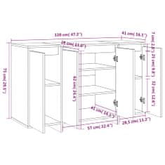 Vidaxl Komoda sonoma hrast 120x41x75 cm iverna plošča