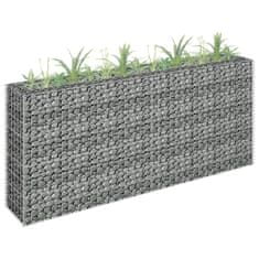 Vidaxl Visoka greda gabion pocinkano jeklo 180x30x90 cm