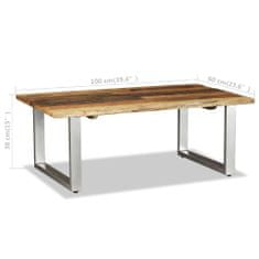 Vidaxl Klubska mizica iz predelanega odsluženega lesa 100x60x38 cm