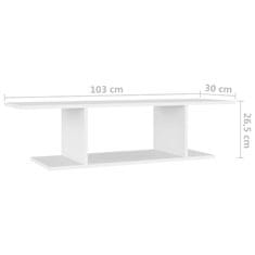 Vidaxl Stenska TV omarica bela 103x30x26,5 cm