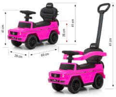 MILLY MALLY Vozilo z ročajem MERCEDES G350d Pink