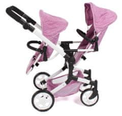 Bayer Chic LINUS DUO voziček za dvojčke, svetlo roza