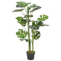 Vidaxl Umetna rastlina monstera z loncem zelena 100 cm