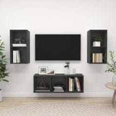Vidaxl Komplet TV omaric 3-delni siva iverna plošča