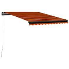 Vidaxl Ročno zložljiva tenda 350x250 cm oranžna in rjava